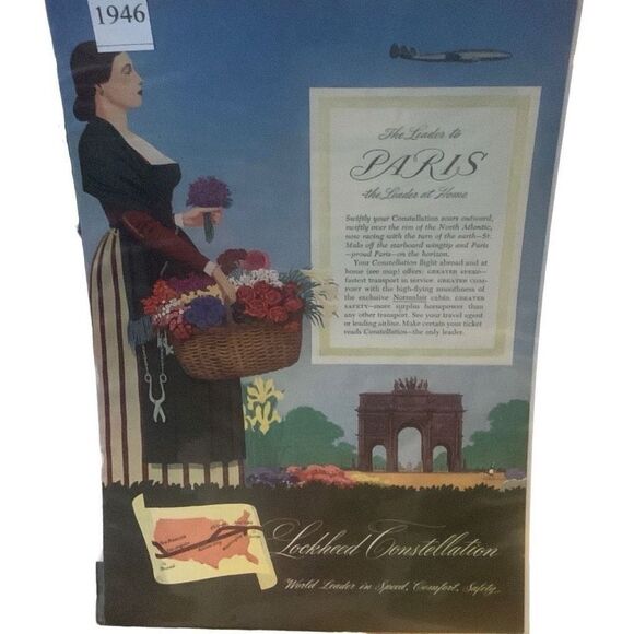 Vintage 1946 Lockheed Constellation The Leader to Paris Ad Advertisement - Picture 3 of 4